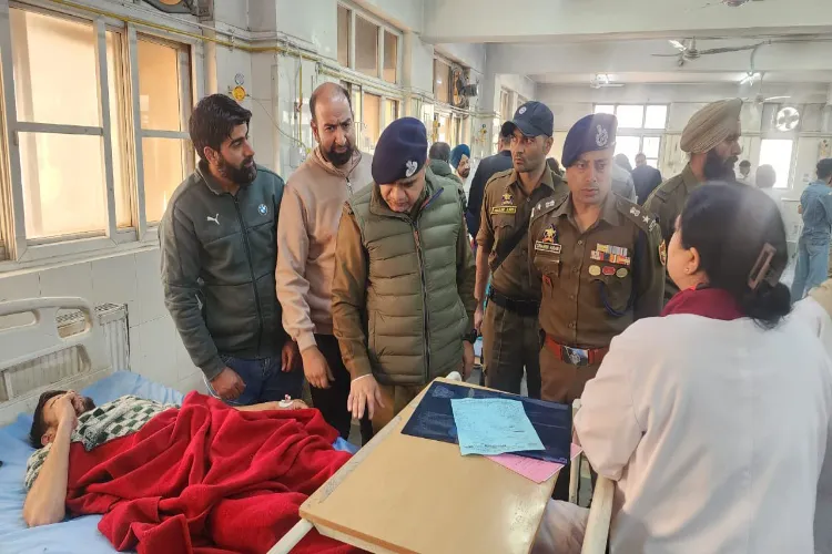 IGP J&K Police visiting hospital to see the injured civilians