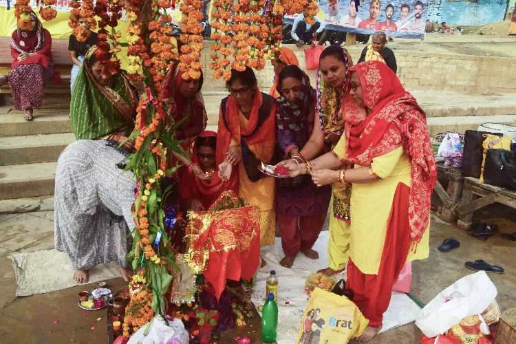 Devotees perform 'Tulsi Vivah' on the occasion of 'Dev Uthani Ekadashi' in Prayagraj