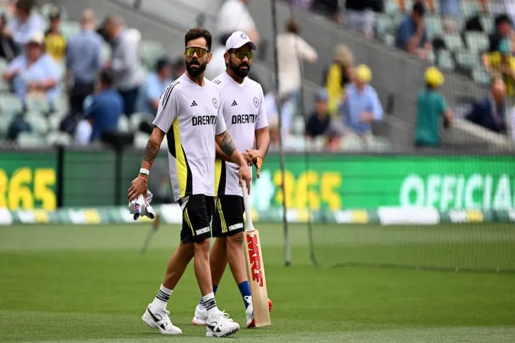 Cricketers Rohit Sharma and Virat Kohli