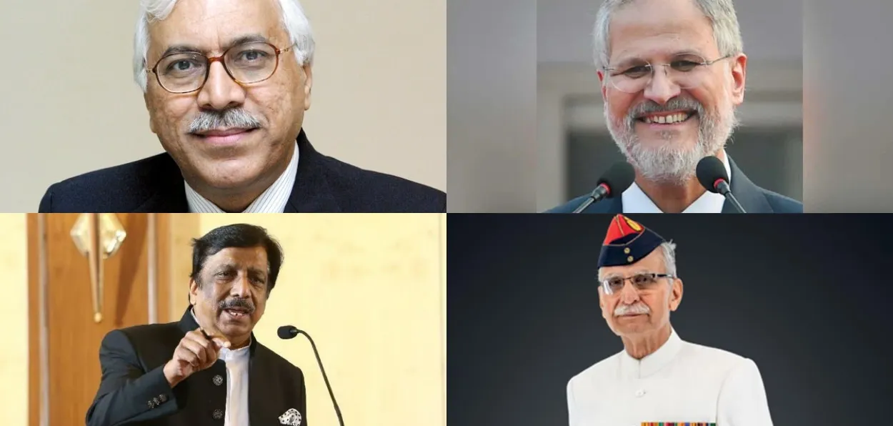  S.Y. Quraishi, Najeeb Jung, Lt Gen (Retd.) Zameer Uddin Shah, and Shahid Siddiqui (Clockwise from top left)