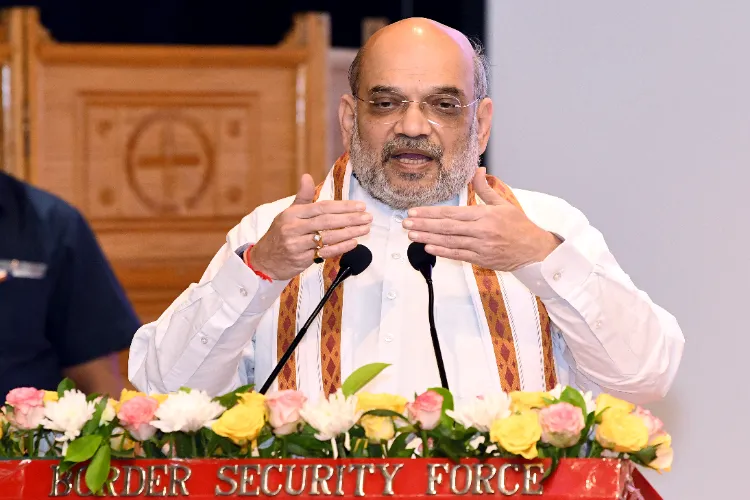  Union Home Minister Amit Shah addresses at the launch of the “CAPF eAwas” web-portal, in New Delhi on March 7.