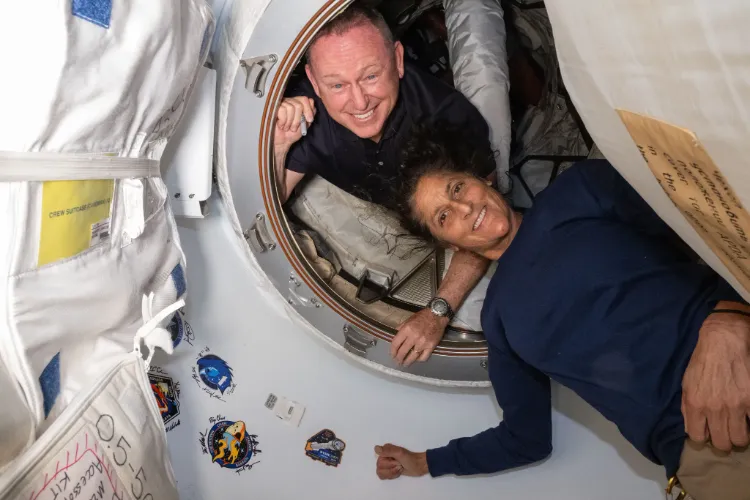 NASA astronauts Sunita Williams and Butch Wilmore inside the space station