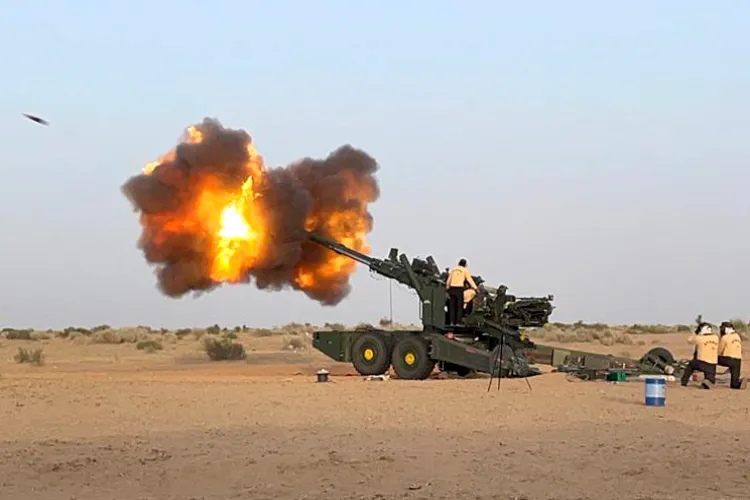 Trials of 155 mm/52 Cal Advanced Towed Artillery Gun System were successfully conducted at Pokhran Field Firing Range (PFFR) between 26 April to 2 May 2022 (File photo)