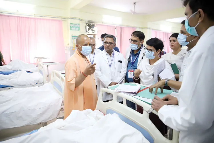 CM Yogi visits hospital after four children died of suspected food poisoning at shelter home