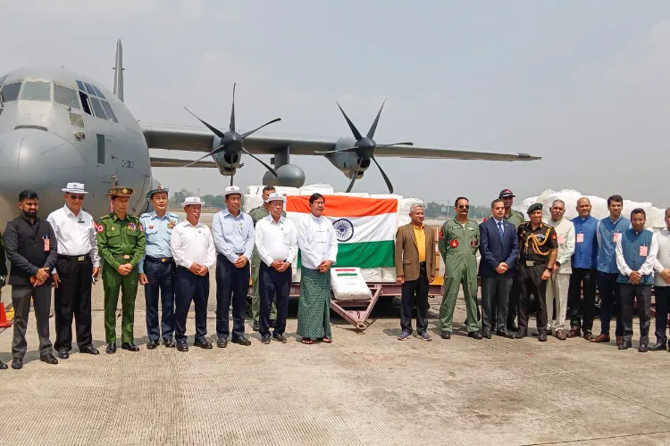 Indian Air Force C-130 J aircraft reaches the Yangon Airport with humanitarian aid for Myanmar