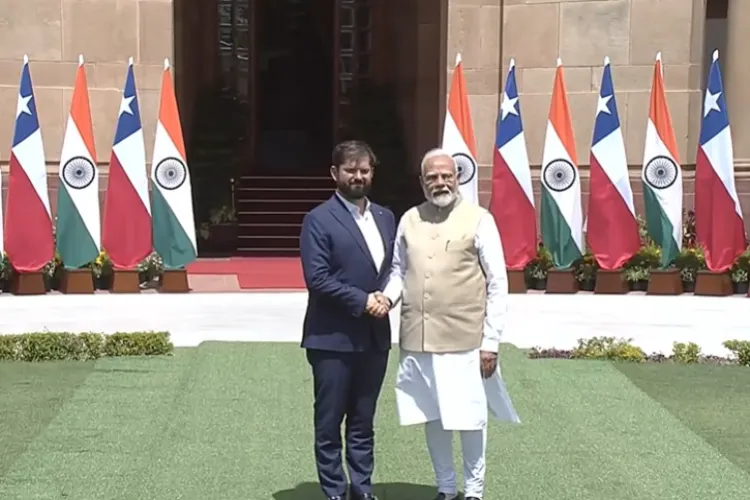Prime Minister Narendra Modi on Tuesday met Chilean President Gabriel Boric Font at the Hyderabad House