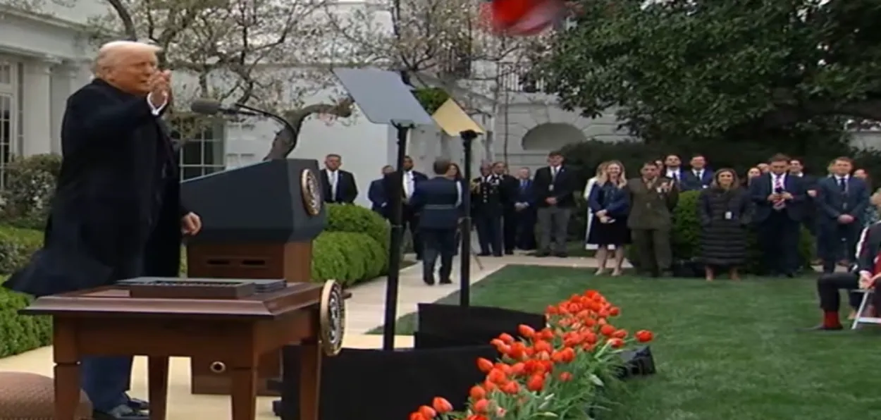 US President Donald Trump announcing reciprocal tarrifs