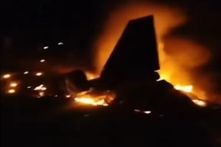 Burning jaguar fighter plane