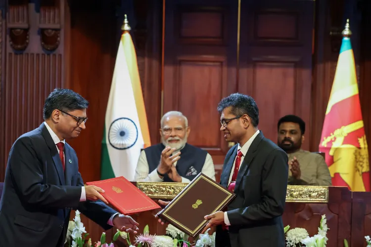 PM Narendra Modi and Sri Lankan President Anura Kumara Dissanayake witness the exchange of MoUs between India and Sri Lanka in Colombo