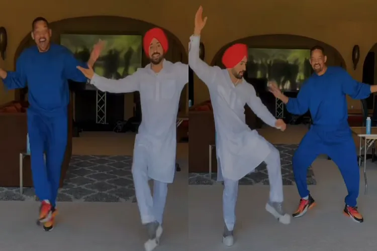 Punjabi singer and actor Diljit Dosanjh with Hollywood star Will Smith