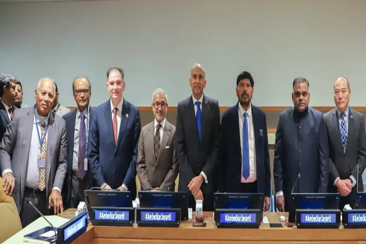 Union Minister of State for Social Justice and Empowerment Ramdas Athawale  at the UN