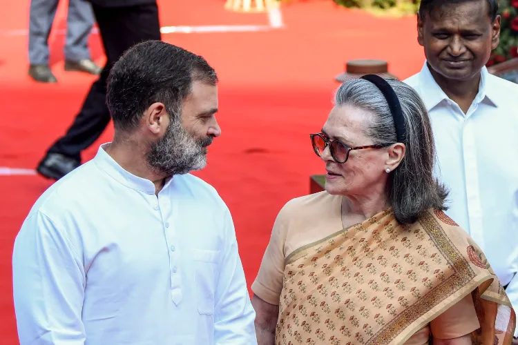 Congress Parliamentary Chairperson Sonia Gandhi, Lok Sabha LoP and party MP Rahul Gandhi at Prerna Sthal inside the Parliament premises to pay tribute to Dr BR Ambedkar on his 135th birth anniversary, in New Delhi on Monday.
