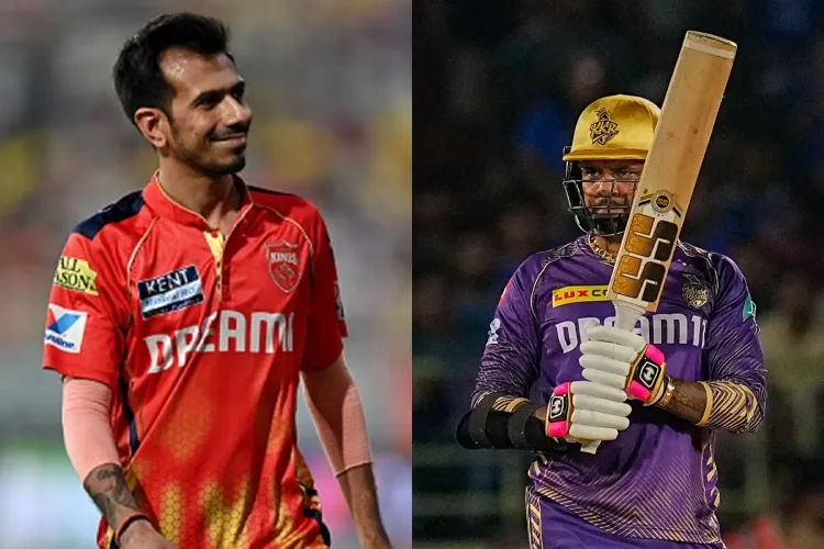 Cricketers Yuzvendra Chahal and Sunil Narine