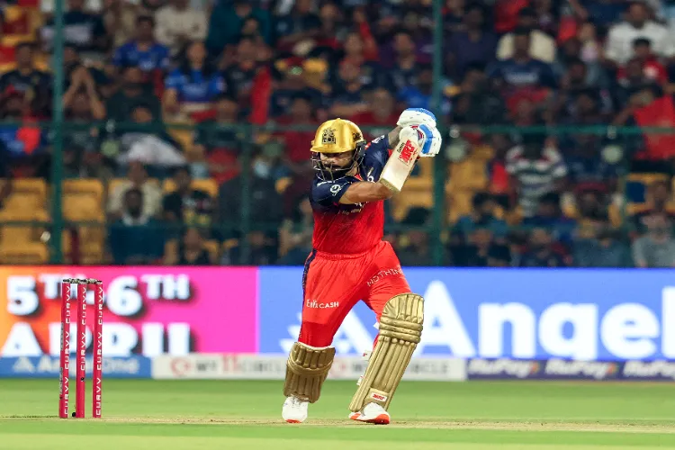 Royal Challengers Bengaluru's Virat Kohli plays a shot during the Indian Premier League 2025 match against Gujarat Titans.