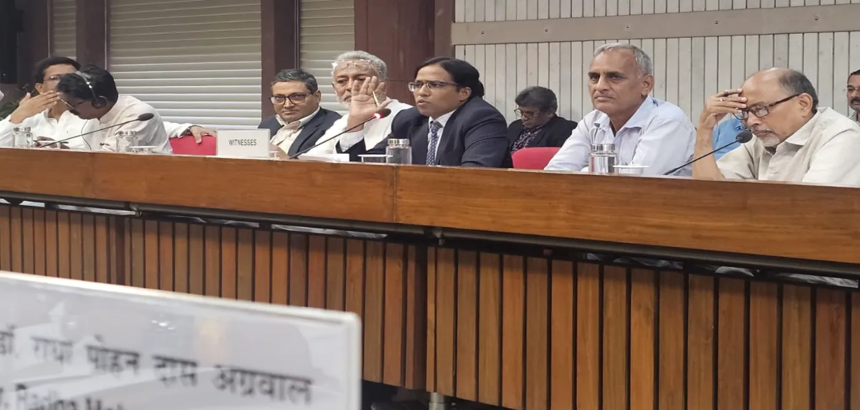 Dr. Faiyaz Ahmad Fyzie making his presentation before the JPC on Waqf Amendment bill, 2025 in Delhi