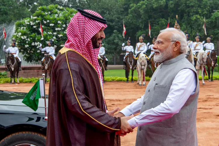 Saudi Arabian Crown Prince Mohammed bin Salman bin Abdulaziz Al Saud with PM Narendra Modi. (File photo)
