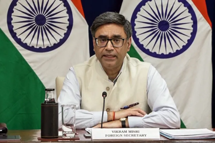 Foreign Secretary Vikram Misri speaks during a special briefing by MEA. (File photo)