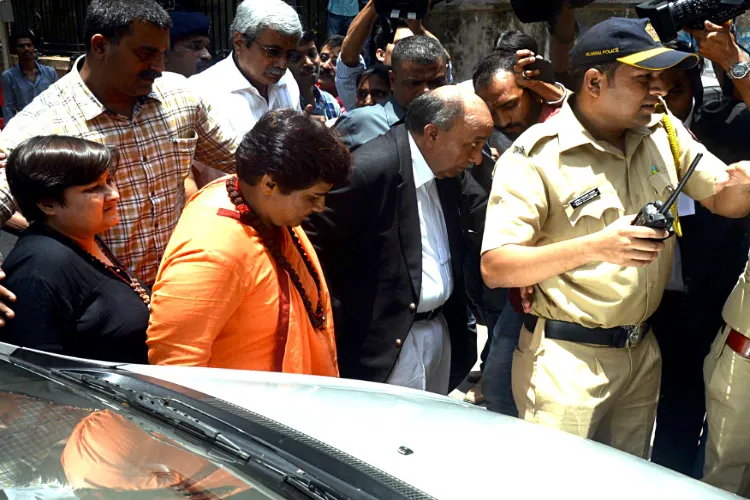 MP from Bhopal Lok Sabha constituency Pragya Singh Thakur arrives at special NIA court for the Hearing of Malegaon Blast Case in Mumbai. (File photo)