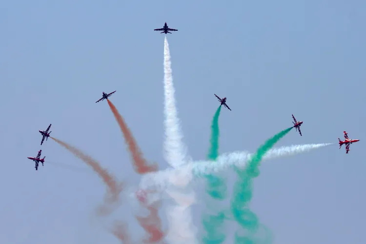 An airshow by Indian Air Force's Surya Kiran Aerobatic Team in Ranchi