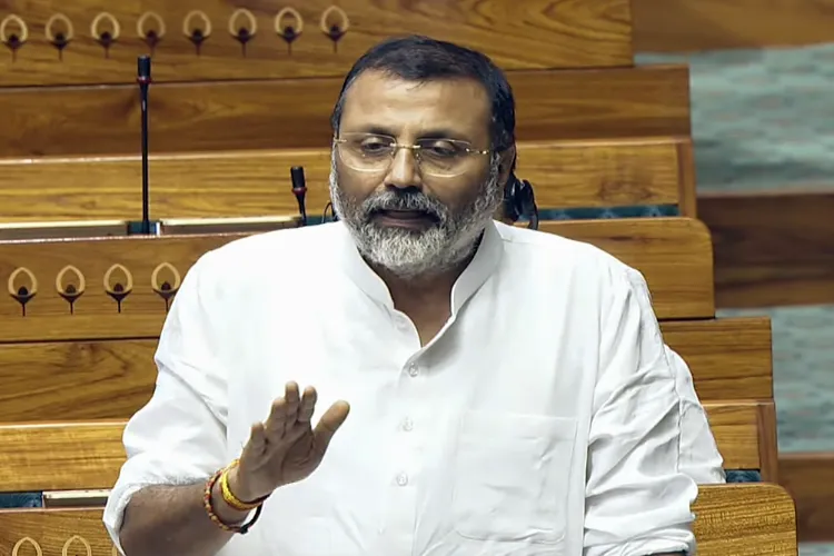 BJP MP Nishikant Dubey speaks during the Lok Sabha during the Budget Session of the Parliament in New Delhi on Thursday. (File photo)
