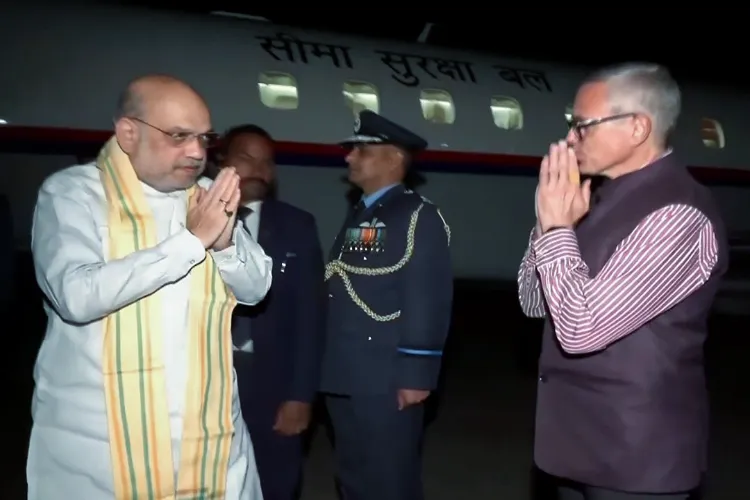 Home Minister Amit Shah and Chief Minister Omar Abdullah in a grim mood