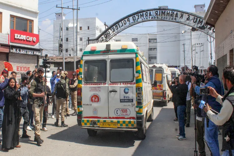 Injured being rushed to hospitals in the aftermath of Pahalgam terror attack.
