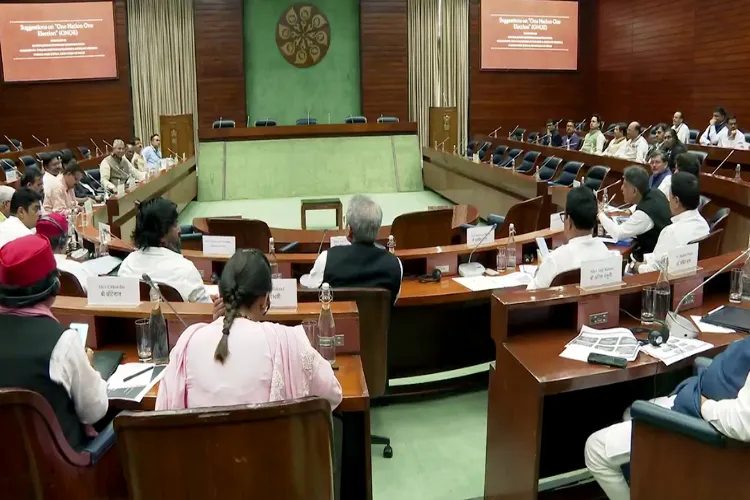 JPC meeting on the Constitution (One Hundred and Twenty–Ninth Amendment) Bill, 2024 and the Union Territories Laws (Amendment) Bill, 2024 mets under the chairmanship of JPC Chairman, PP Chaudhary, in New Delhi. (File photo)