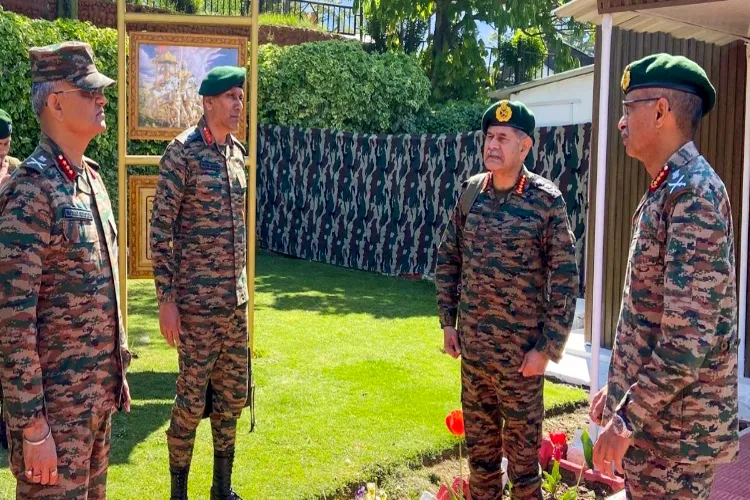 Army Chief General Upendra Dwivedi during his visit to review the situation in the wake of the Pahalgam attack earlier this week that left at least 26 people dead, in Kashmir.