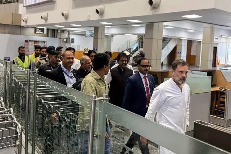 Leader of the Opposition in Lok Sabha and Congress MP Rahul Gandhi arrives, in Srinagar on Friday.