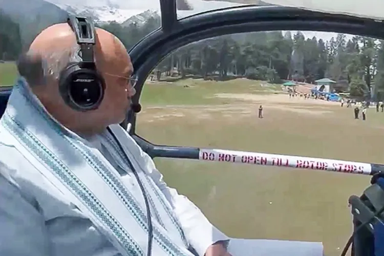 Union Home Minister Amit Shah reviews the security situation at Baisaran following the terror attack that left several tourists dead and many others injured, in Pahalgam on Wednesday.