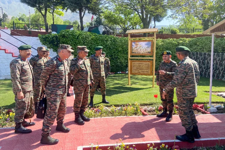 Army chief General Upendra Dwivedi being briefed by the 15 Corps Commander on the security situation and actions being taken by the formations against terrorists inside own territory, in Srinagar on Friday. (Photo for representation)