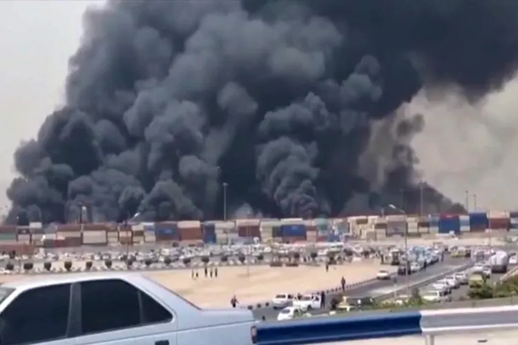 Explosion at key Iranian port (Courtesy: Tehran Times)
