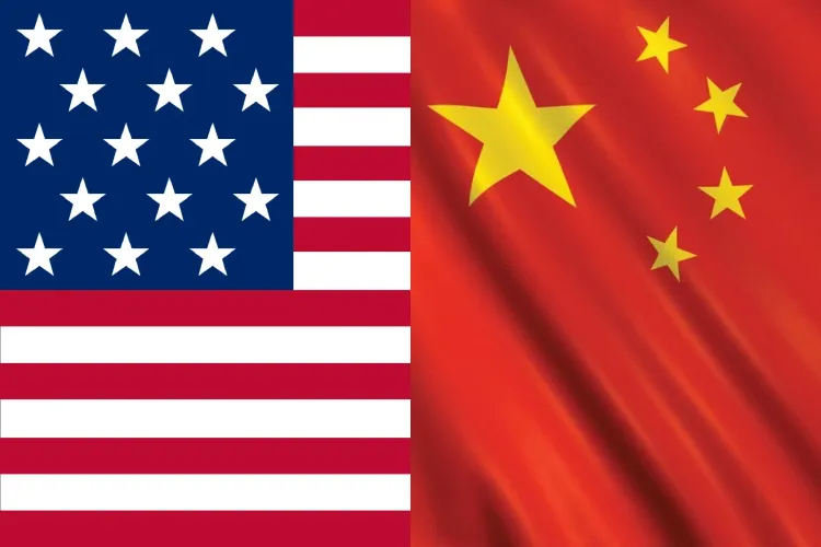 Flags of USA and China