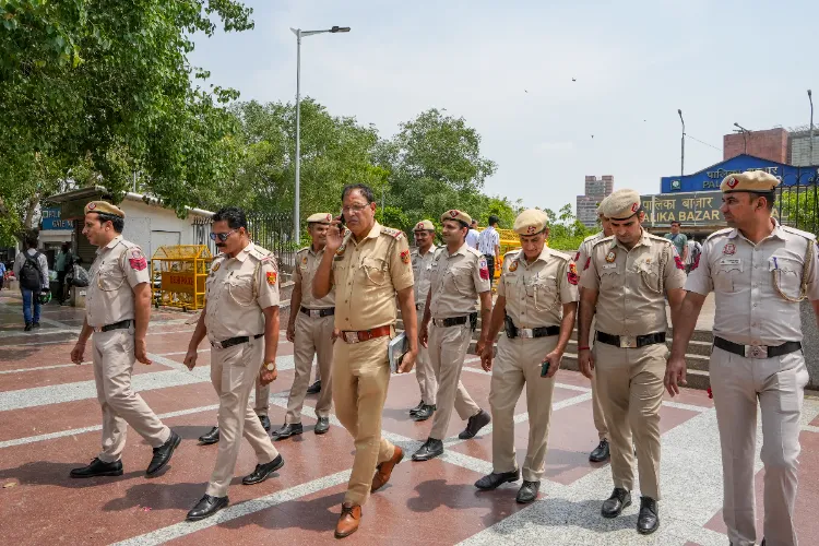 Delhi Police personnel deployed at Connaught Place, a day before the nationwide mock drills