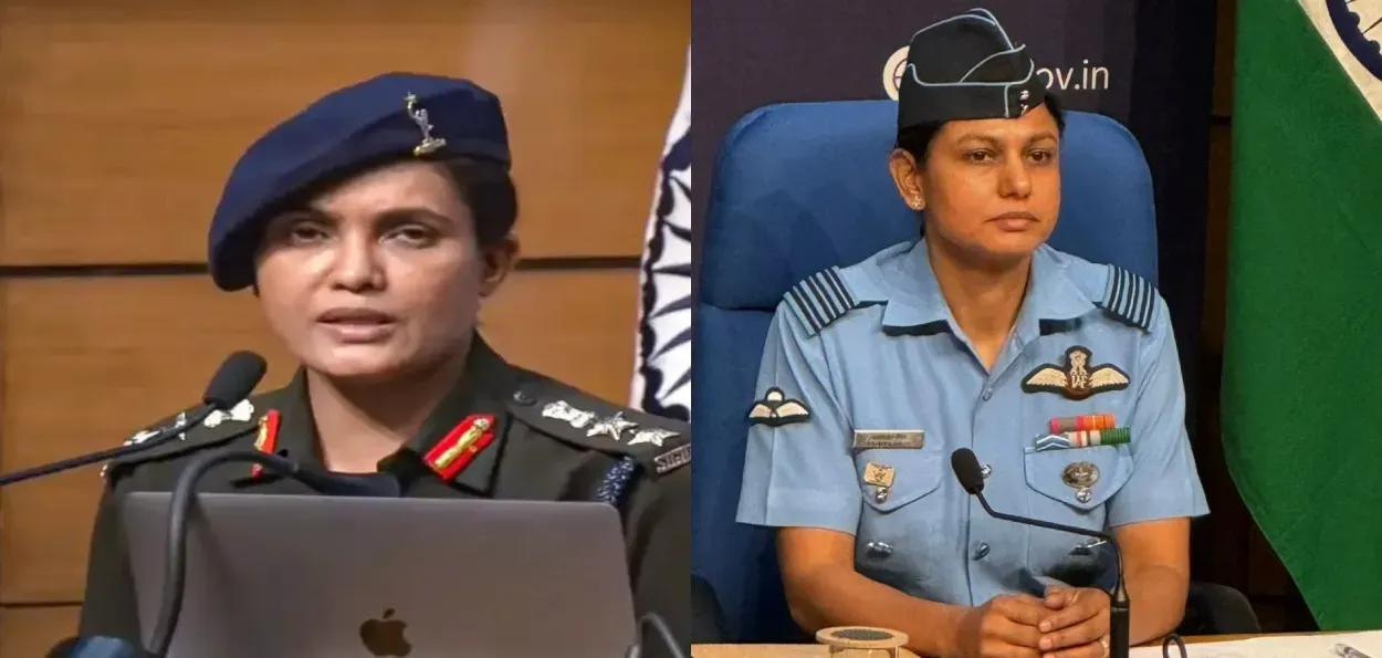 Col. Sophia Qureshi and IAF Wing Commander Vyomika Singh 