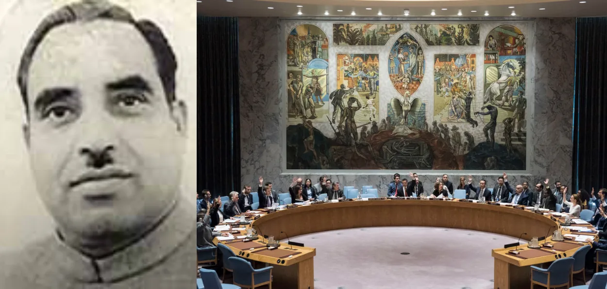 Syed Mir Qasim, former Chief minister of J&K and UN Security Council in session (file)