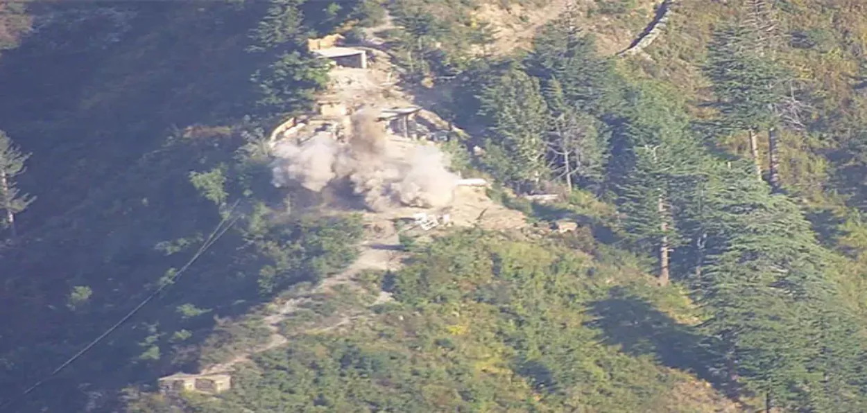 Smoke coming out of  terror launcpad in POK 