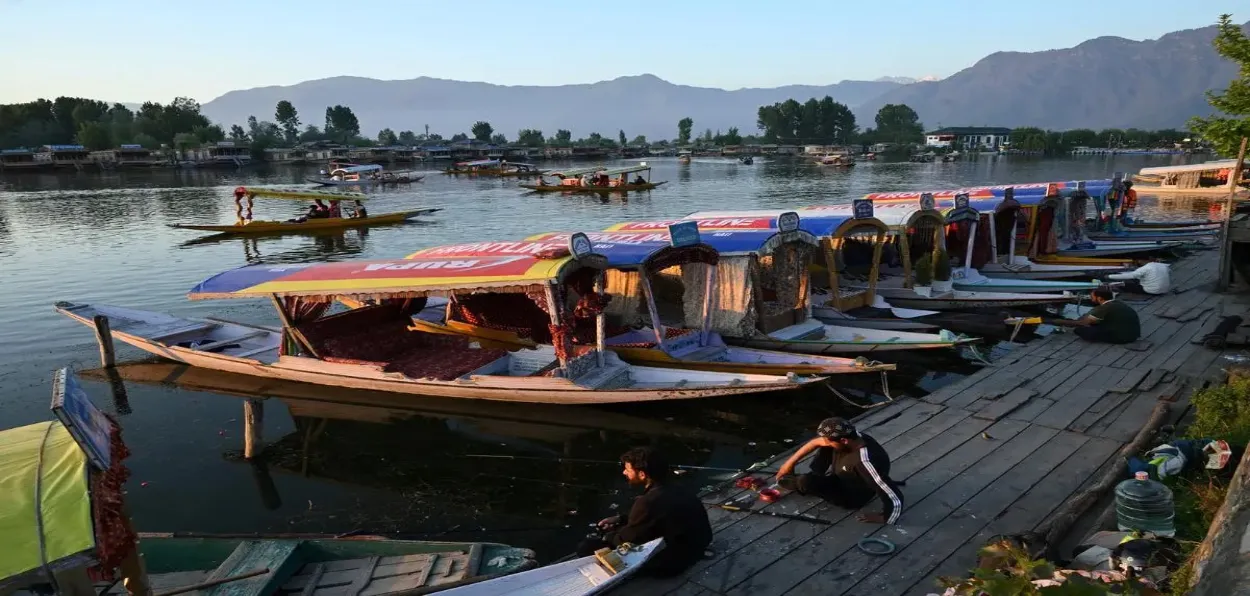 Calm prevails over Dal lake in Srinagar on Sunday morning (Courtesy: Dr Tariq Tramboo's X Post)