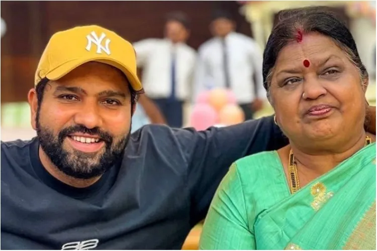 Rohit Sharma with his mother