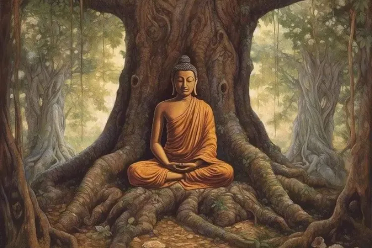 Lord Buddha in meditation (Painting)
