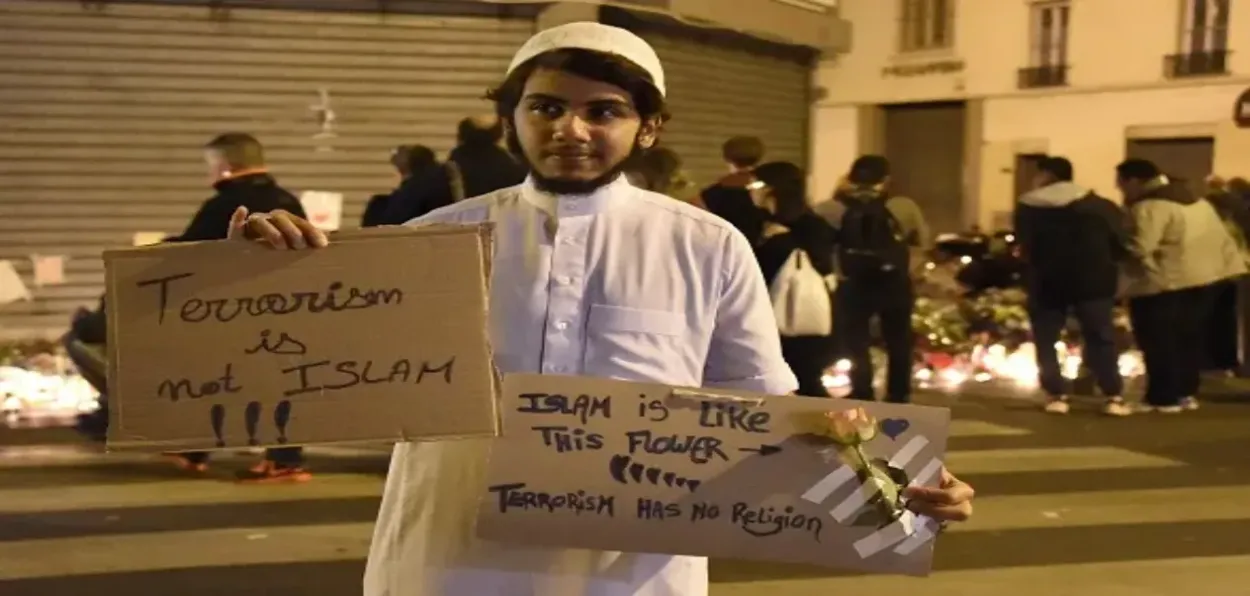 An Indian holds a placard seeking to delink Islam from terrorism (Representational image)