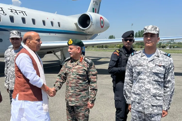 Defence Minister Rajnath Singh in Srinagar