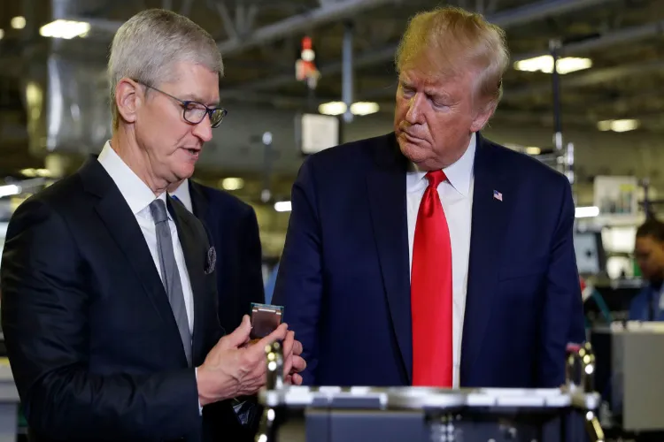 Apple CEO Tim Cook and US President Donald Trump
