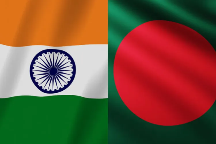Flags of India and Bangladesh