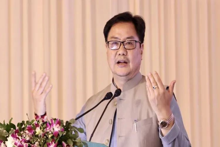Minister for Parliamentary Affairs Kiren Rijiju speaking in the Parliament