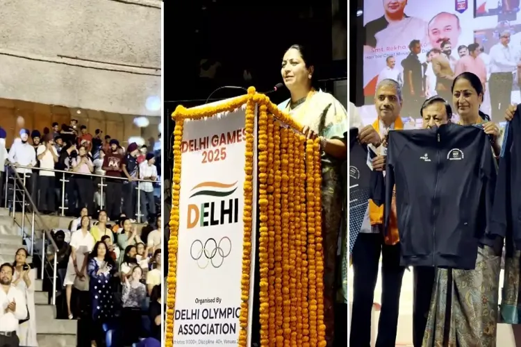 Delhi CM Rekha Gupta inaugurates Delhi Games 2025 at Talkatora Stadium