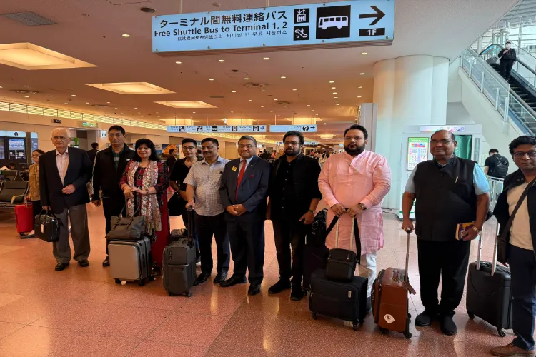 Sanjay Kumar Jha led delegation at the Tokyo airport
