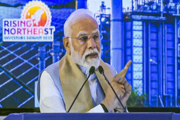 Prime Minister Narendra Modi addressingRising North East Summi