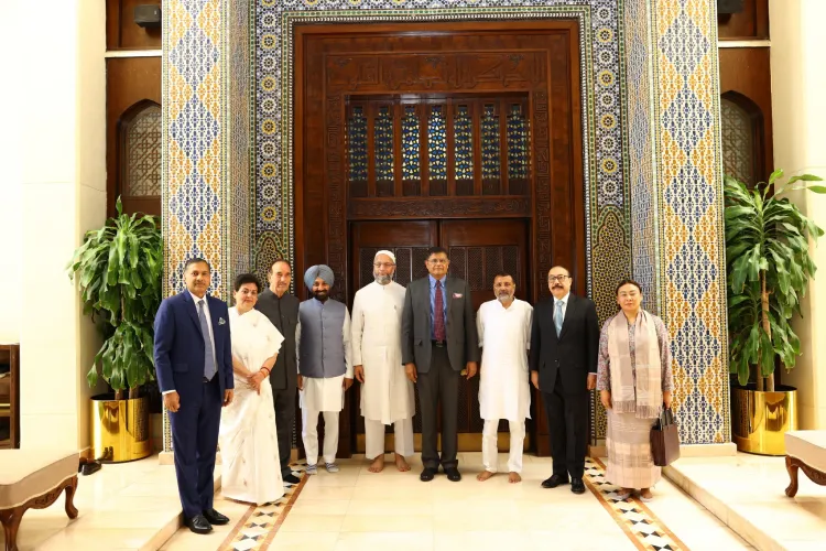 All-parties delegation led by Baijyant Panda and including Asaduddin Owaisi at the grand mosque of Quwait City