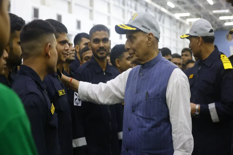Defence Minister Rajnath Singh at INS Vikrant